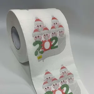 Noel baskılı tuvalet kağıt rulosu Santa süs tuvalet kağıdı noel tatil süslemeleri