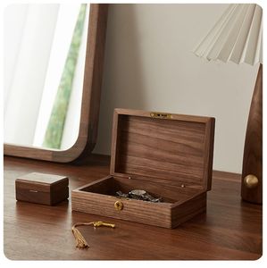 Grande boîte de rangement en <span class=keywords><strong>bois</strong></span> de noyer avec serrure à combinaison, boîte à bijoux décorative pour la maison, cadeau idéal, emballage personnalisé - Product Image 1