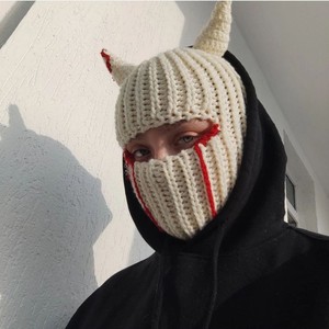 Gorro de Invierno de Ganchillo Acrílico 100% Hecho a Mano, Unisex, Divertido, Transpirable, Impermeable, para Halloween, Esquí y Viajes - Product Image 4