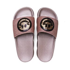 Dell'unità di elaborazione slipper donna paillettes beach personalizzata della piattaforma di estate scivolo sandalo, donne piatto scintillio scivolo sandalo pianura <span class=keywords><strong>calzature</strong></span> - Product Image 2