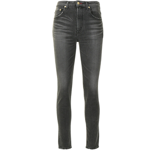 Jeans skinny taille haute pour femmes sur mesure, extensible, <span class=keywords><strong>gris</strong></span> délavé, sexy, jeggings d'été, boutons, denim long, poches - Product Image 5