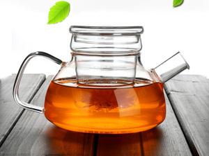 Teiera in vetro fatta a mano di Design moderno da 600ml con filtro infusore da 20 once per microonde per <span class=keywords><strong>caffè</strong></span> <span class=keywords><strong>e</strong></span> tè sfuso Set rifornito - Product Image 2