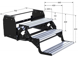 Marchepied pour <span class=keywords><strong>camping</strong></span>-<span class=keywords><strong>car</strong></span> en gros, capacité de charge de 200 kg, marchepied triple en aluminium robuste, pliable manuellement, trois niveaux, pour <span class=keywords><strong>camping</strong></span>-<span class=keywords><strong>car</strong></span>, fourgon aménagé - Product Image 5