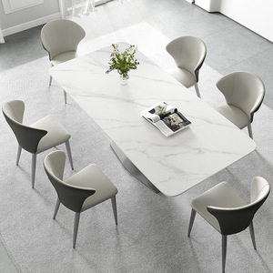 <span class=keywords><strong>Table</strong></span> à manger en pierre frittée de luxe simple mais légère <span class=keywords><strong>table</strong></span> design originale pour le dîner adaptée à un environnement domestique confortable - Product Image 5