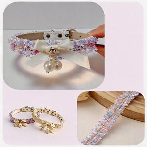 Collare per Cani Stile Principessa con Fiocco - Grazioso <span class=keywords><strong>Pettorina</strong></span> Regolabile <span class=keywords><strong>in</strong></span> Pelle PU per Gatti e Cani di Piccola Taglia - Product Image 6