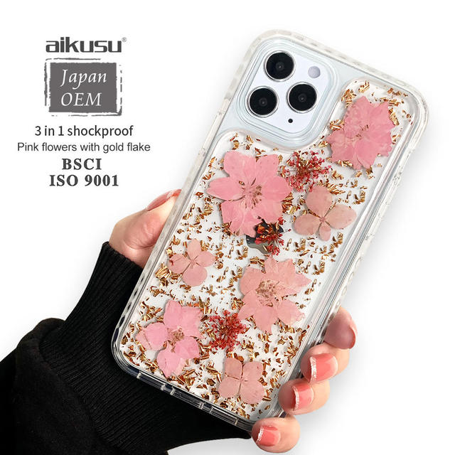 Anti Yellow Cute Anti-Shock Shockproof Magnetic Flower Mobile Shock Phone Clear Cover Case for Girls for Iphone 15 Pro Max