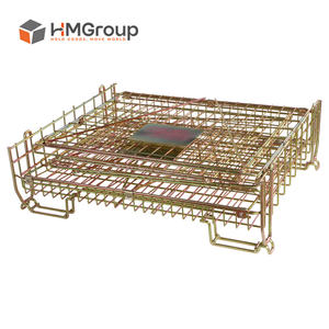 Op maat gemaakte, verzinkte metaalgaas, gelaste, stapelbare magazijnkooi voor PET-preforms. - Product Image 4