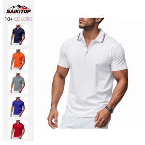 Camiseta Polo de <span class=keywords><strong>Manga</strong></span> <span class=keywords><strong>Corta</strong></span> a Rayas con Solapa para <span class=keywords><strong>Hombre</strong></span>, Camiseta Informal Transpirable - Product Image 1
