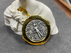 Colliers Pendentifs de Bijoux Fins en Argent Sterling 925 Plaqué Or avec Zircon et Pièces de Monnaie Vintage, Élégants et Délicats, pour Fiançailles, pour Dropshipping - Product Image 2