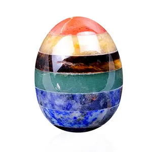 天然7脉宝石宝石卵圆球用于家庭工艺装饰能量治疗彩色水晶