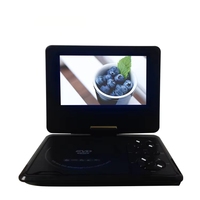 Lecteur DVD portable 7 pouces, mini écran LCD avec batterie, télécommande, écran pivotant, pour la maison