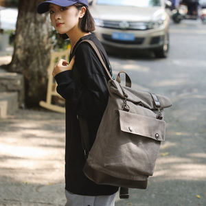 Sac à dos de randonnée vintage décontracté pour voyage personnalisé, sac à dos en toile cirée, sac à dos pour homme - Product Image 3