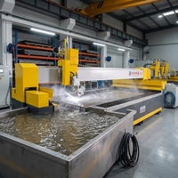 Machine de découpe à jet d'eau CNC 5 axes, type portique, équipement de découpe de quartz, découpeuse industrielle à eau haute précision