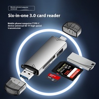 Lector de tarjetas OTG de alta velocidad tipo C 3,0, diseño de aleación de aluminio, teléfonos móviles, computadoras, tabletas, compatible con tarjeta SD, memoria de disco U