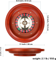 Roulette en bois pour adultes 11 "Roulette de casino en bois massif Planche à roulette professionnelle pour les soirées de jeu en famille