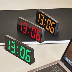 Reloj despertador digital LED con control por voz, reloj de escritorio, reloj de espejo 12/24H, decoración del hogar - Product Image 4