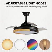 Kipas Angin Plafon LED Modern Mewah untuk Dekorasi Ruang Tamu Hotel 42 Inci Dapat Ditarik dengan Remote Kontrol