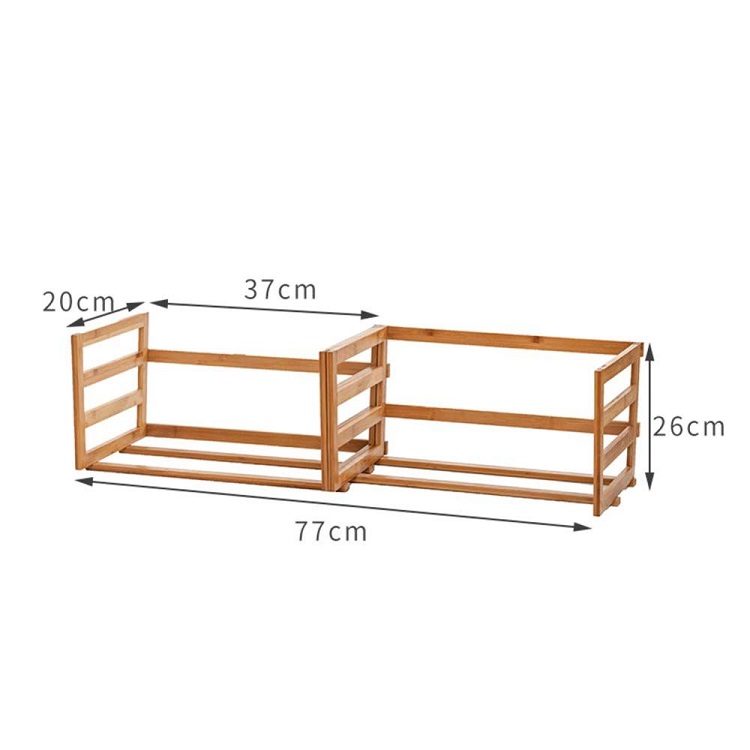 Natural bamboo file organizers book frame with extendable storage multifunction book stand for office and home