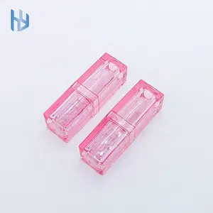 In stock 3.5g ABS plastic square clear transparent Lipstick Tubes Containers 12.1mm empty lipstick tube lip balm tube