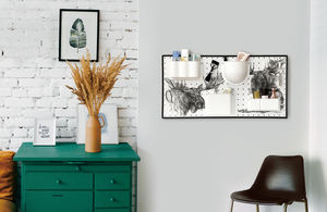 Self-adhesive Detachable Perforated Wall <b>Mount</b> Single Tier Storage Organizer MDF <b>Board</b> Kit - Product Image 2