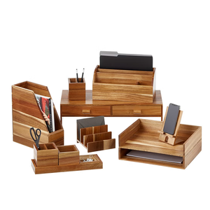 แท่นวางจอคอมพิวเตอร์คู่ ทำจากไม้กระถิน พร้อมชั้นวางของสำหรับจัดระเบียบโต๊ะทำงาน เหมาะสำหรับคอมพิวเตอร์แล็ปท็อป ใช้ในบ้านหรือสำนักงาน - Product Image 5