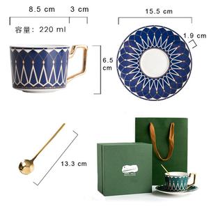 Taza de café de cerámica de lujo de estilo europeo y platillo, taza de té de leche con plato con embalaje de regalo - Product Image 6