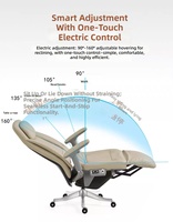 Fauteuil de bureau exécutif moderne en cuir électrique inclinable intelligent multifonctionnel - Idéal pour les patrons, les managers, les enseignants, la maison et le bureau (pour les pauses déjeuner)