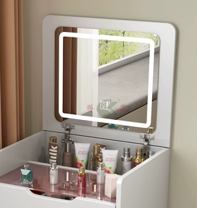Modern Flip-Top Vanity <strong>Table</strong> with Storage Cabinet for Small Spaces - Product Image 4