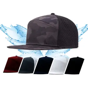 Özel kauçuk logo snapback gorras kesme delikli şapka spor su geçirmez lazer kesim delik melin açmalar hidro şapka