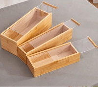 Boîte de rangement en bois semi-finie personnalisée avec couvercle transparent, multifonctionnelle, durable et éco-responsable pour la vaisselle, les cadeaux de mariage