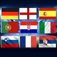 Drapeau national personnalisé 2*3FT 3*5 FT en polyester avec mât en plastique pour les événements sportifs en plein air, zone des supporters