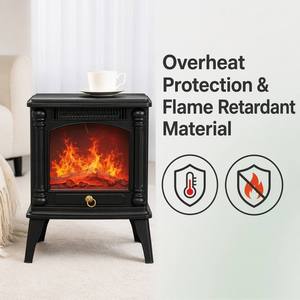 Mini Chimenea Eléctrica con Llama Ajustable, Calentador de Espacio Silencioso para Oficina y Estación de Trabajo - Product Image 1