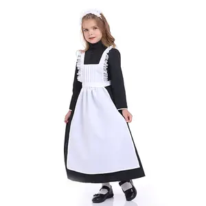 Детские Ролевые костюмы на Хэллоуин, европейские этнические костюмы, платье горничной Виктории для девочек в качестве служанки в суне