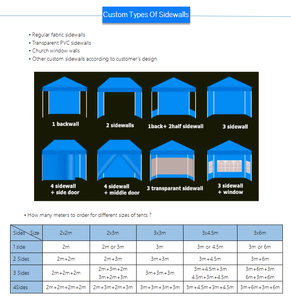 Tente pliante Carpa Toldos <span class=keywords><strong>3x3</strong></span> pour fêtes en plein air - Product Image 2