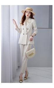 S-4XL プロ仕様スーツセット ファッションスモールスーツコート 女性用 気質スリムフィット ビジネス面接 ホワイトカラースーツセット - Product Image 5