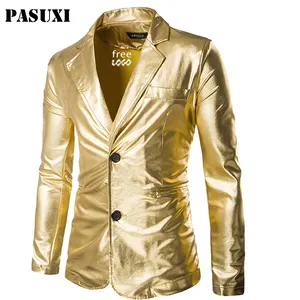 Paduxi Custom Pailletten Borduurpak Bronzing Glanzend Oppervlak Single Stage Breasted Man Outfit Mode Casual Pak