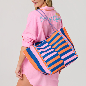 Factory Price Summer Shopping Bag <b>Large</b> Capacity Striped Beach Tote Bag Waterproof Summer Tote <b>Handbag</b> for Woman - Product Image 2