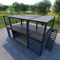 Maison conteneur préfabriquée en acier à double étage, style médiéval moderne, pour villégiature et logement résidentiel