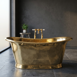 Bañera Independiente de Cobre Martillado, Bañera Metálica Ovalada sin Tapa para Adultos - Artesanía India - Product Image 2