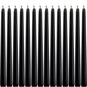 Vela Cónica Negra de 10 Pulgadas de Alto y 3/4 de Pulgada de Grosor, Quema Limpia de 7.5 Horas sin Goteo para Bodas, Oraciones, Festivales e Iglesias - Product Image 1
