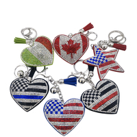 Mignon Alien Forme Coréenne Velours Strass Gland Porte-clés Voiture Sac Charmes Pendentif
