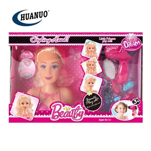 Ensemble de beauté personnalisé, jouet de coiffure, poupée en plastique, maquillage de mode, tête de poupée, jouet pour fille - Product Image 6