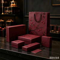 Usine de conception et d'impression sur mesure, accessoires de mode, cadeaux de boutique, sacs en papier artisanal, style cerise noire
