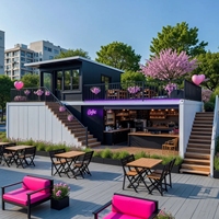 Villa préfabriquée modulaire réutilisable et extensible à deux chambres, type conteneur, respirante et ronde, pour serre