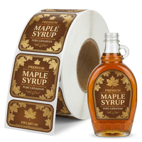 Étiquettes autocollantes personnalisées en rouleau, autocollants imperméables pour l'emballage du sirop d'érable, des boissons, impression avec code-barres
