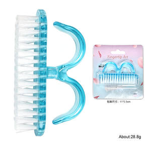 Limpiador de brochas de uñas portátil, exfoliante de uñas de plástico, limpieza de polvo de uñas, maquillaje, polvo, brocha para polvo de uñas, Mini - Product Image 6