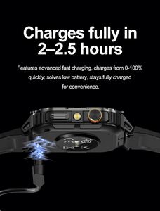 Nuovo Prodotto di Tendenza YK12 Orologio Intelligente da Uomo con Display TPS da 2.0\", Torcia, Monitoraggio Frequenza Cardiaca, Pressione Sanguigna, IP68, Chiamate, Musica e Funzioni Sportive - Product Image 4