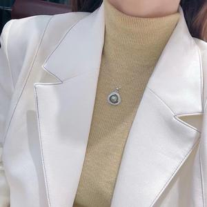 Collares Versátiles con Cuentas Doradas de 9-10 mm, Colgante de Moda AK Impecable, Cadena de Perlas Pequeñas de 4-3 mm, Ajustable de 3 cm, Plata de Ley S925 Natural - Product Image 3