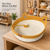 Lit pour chat lavable en gros, en fausse fourrure moelleuse, apaisant, en forme de donut, doux et en peluche, pour intérieur, avec base antidérapante