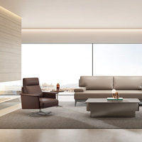 Fauteuil de bureau modulaire en lin et cuir, éco-responsable, avec structure en bois massif et éponge haute densité, design moderne pour la maison, le bureau ou l'appartement.